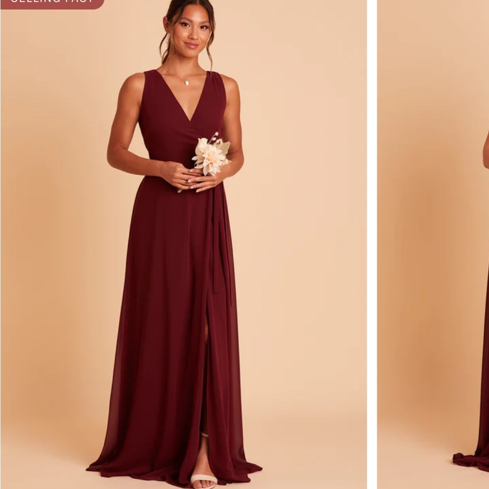 Birdy Grey Chiffon Cabernet Minae bridesmaid dress, size Large